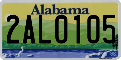 AL license plate 2AL0105