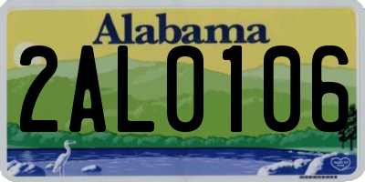 AL license plate 2AL0106