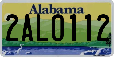 AL license plate 2AL0112