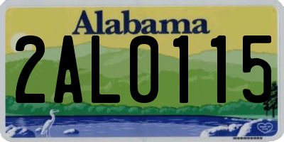 AL license plate 2AL0115