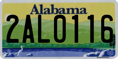 AL license plate 2AL0116