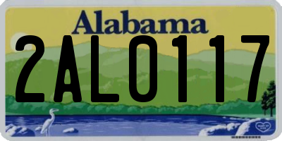 AL license plate 2AL0117