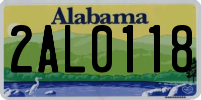 AL license plate 2AL0118