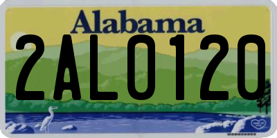 AL license plate 2AL0120