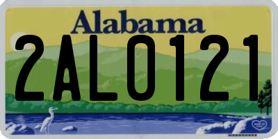 AL license plate 2AL0121