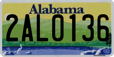 AL license plate 2AL0136