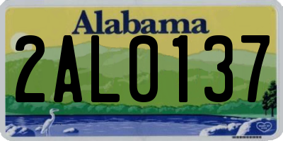 AL license plate 2AL0137
