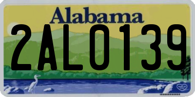 AL license plate 2AL0139