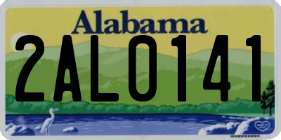 AL license plate 2AL0141