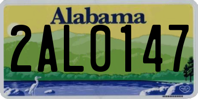 AL license plate 2AL0147