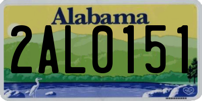 AL license plate 2AL0151