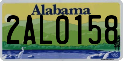 AL license plate 2AL0158