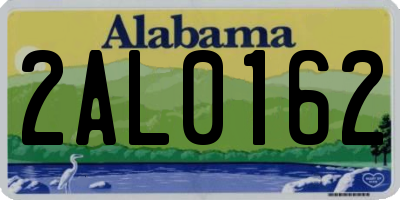 AL license plate 2AL0162