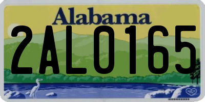 AL license plate 2AL0165