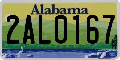 AL license plate 2AL0167