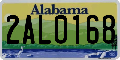 AL license plate 2AL0168