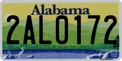 AL license plate 2AL0172
