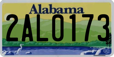 AL license plate 2AL0173
