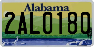 AL license plate 2AL0180