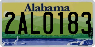 AL license plate 2AL0183