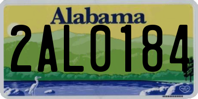 AL license plate 2AL0184
