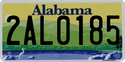 AL license plate 2AL0185