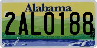 AL license plate 2AL0188