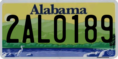 AL license plate 2AL0189