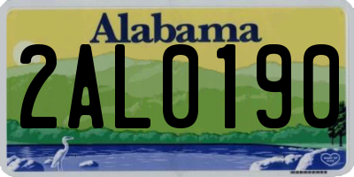 AL license plate 2AL0190