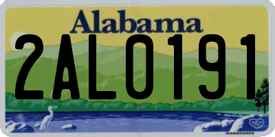 AL license plate 2AL0191