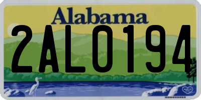 AL license plate 2AL0194