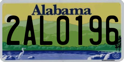AL license plate 2AL0196