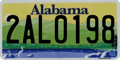 AL license plate 2AL0198