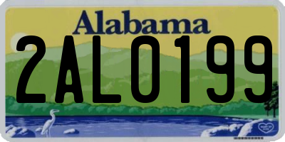 AL license plate 2AL0199