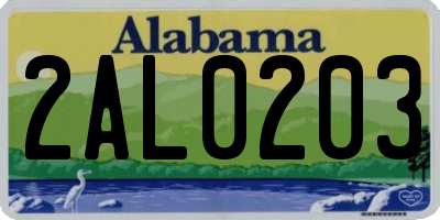 AL license plate 2AL0203
