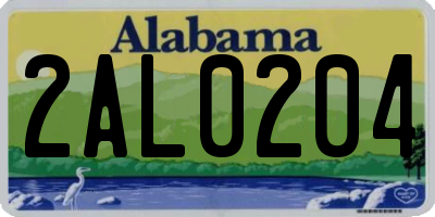 AL license plate 2AL0204