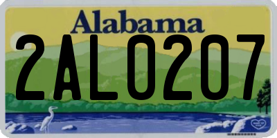 AL license plate 2AL0207
