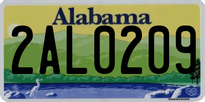 AL license plate 2AL0209