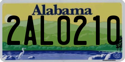 AL license plate 2AL0210