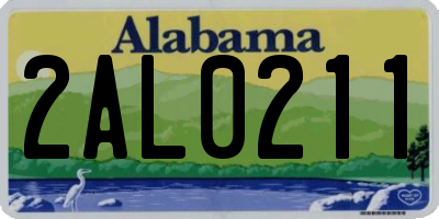 AL license plate 2AL0211