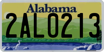 AL license plate 2AL0213
