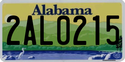 AL license plate 2AL0215