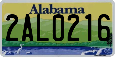AL license plate 2AL0216