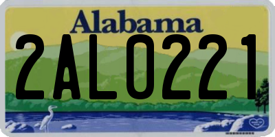 AL license plate 2AL0221