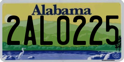 AL license plate 2AL0225