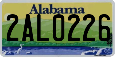 AL license plate 2AL0226