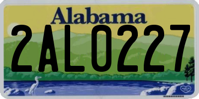 AL license plate 2AL0227