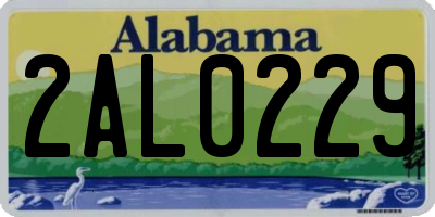 AL license plate 2AL0229