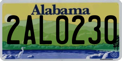 AL license plate 2AL0230
