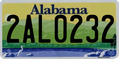 AL license plate 2AL0232